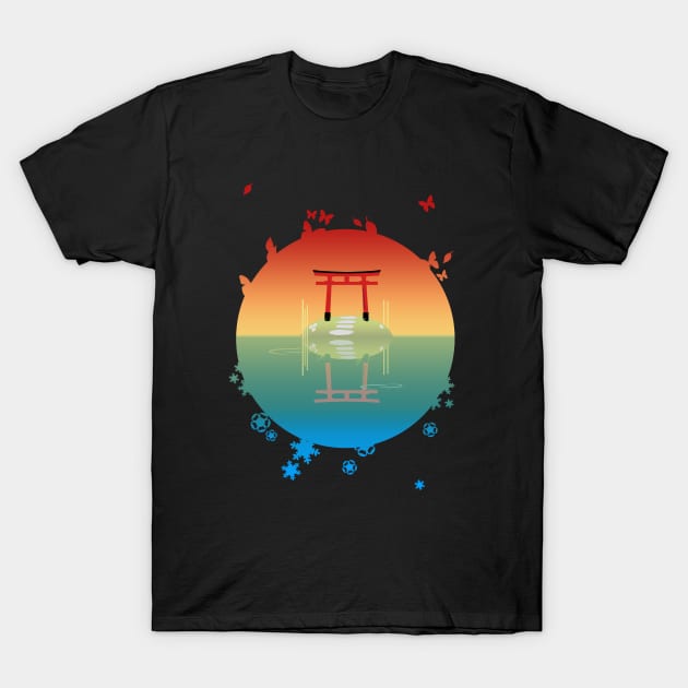Shrine on the lake T-Shirt by AngoldArts